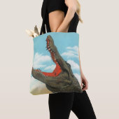 Tote Bag Amusant fou Alligator Chomp Épaule Fourre-tout (De près)