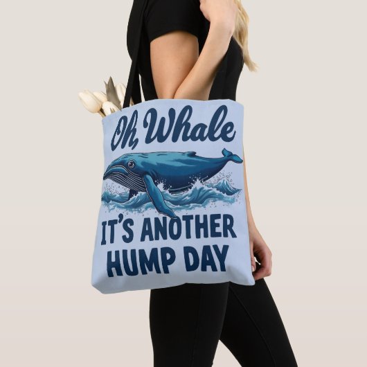 Tote Bag Amusant jeu de baleines "Oh Whale" Conception de l (De près)