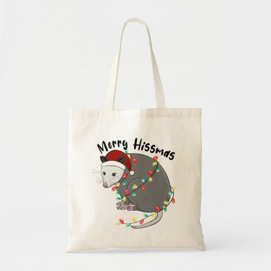 Tote Bag Amusant Joyeux Hissmas Opossum (Devant)