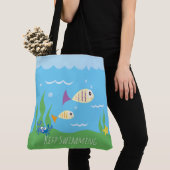 Tote Bag Amusant Juste Continuer À Nager Poisson Sous L'Océ (De près)