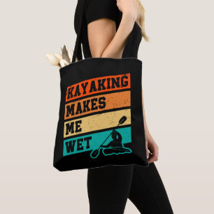 Tote Bag Amusant Kayak Lover Kayaking Retro River Kayaker