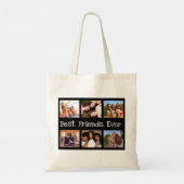 Tote Bag Amusant Moderne 6 Photo Meilleurs Amis Jour Noir B (Dos)