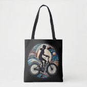 Tote Bag Amusant Moderne Résumé Design Logo Vélo (Devant)