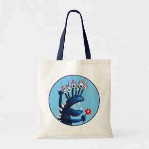 Tote Bag Amusant Monster Flower Blue