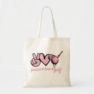 Tote Bag Amusant Paix Amour Joueur de Golf Amateurs de Spor