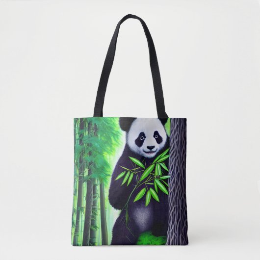Tote Bag Amusant Petit Ours Panda (Devant)
