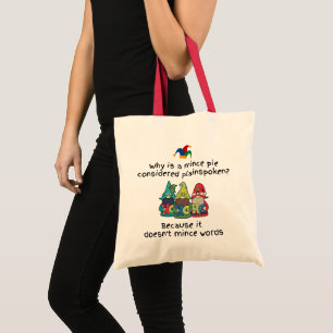 Tote Bag Amusant Plainspeak Mince Pie Plate Joke