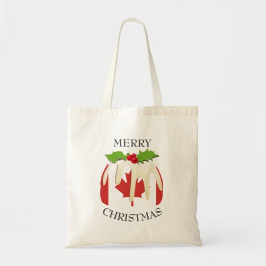 Tote Bag Amusant | Pudding de Noël avec | DRAG CANADIEN (Devant)