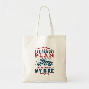 Tote Bag Amusant Retraité Vélo Plan de Retraite Voyage Mo
