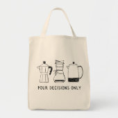 Tote Bag Amusant Retro Café Lover Pour Décisions Monogramme (Devant)