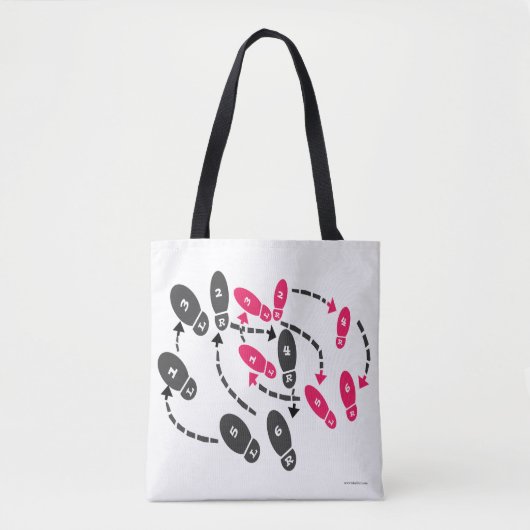 Tote Bag Amusant Sassy Retro Cheeky Dance Steps Instruction (Devant)