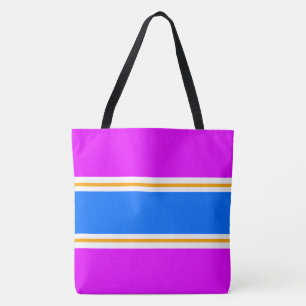 Tote Bag Amusant Sportif Rose Clair Bleu Orange Blanc Rayur