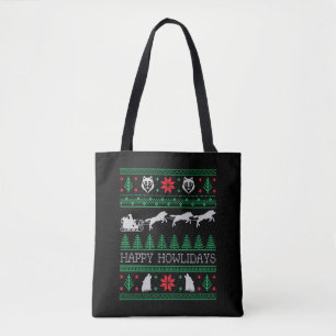 Tote Bag Amusant Wolf Wolf Lover laide pull de Noël