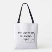 Tote Bag Amusante blague de professeur de mathématiques (Dos)