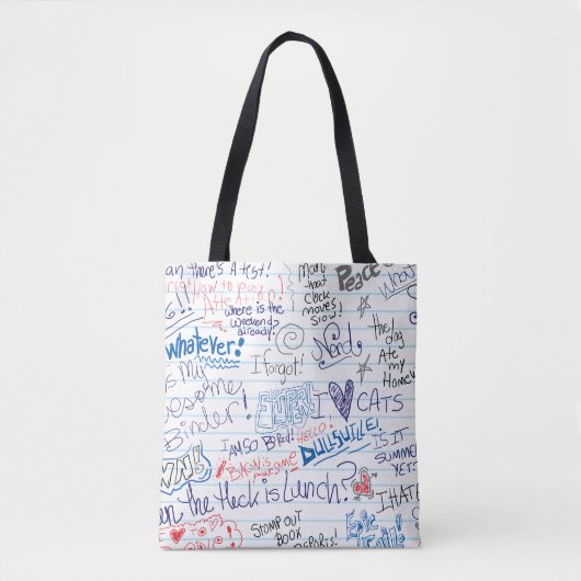 Tote Bag Amusants Carnet École d'ennui Doodle Art (Devant)