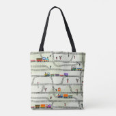 Tote Bag Amusants enfants chemin de fer motif sans couture  (Dos)