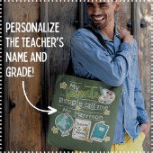 Tote Bag Amusants Enseignant élémentaire Nom cadeau Grade