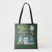 Tote Bag Amusants Enseignant élémentaire Nom cadeau Grade (Devant)