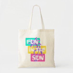 Tote Bag Amusement au soleil - Palmier d'été coloré