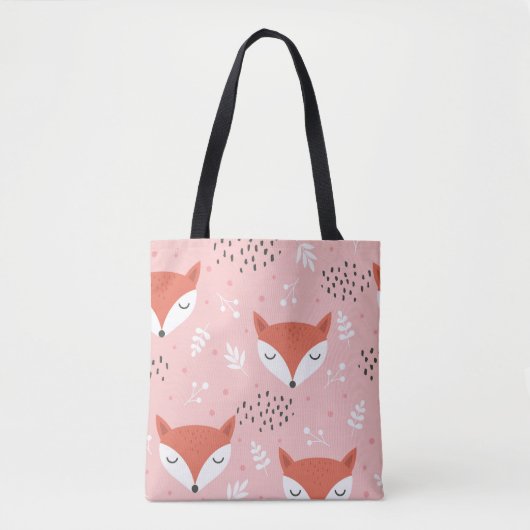 Tote Bag Amusement Fox : Motif de forêt mignon (Devant)