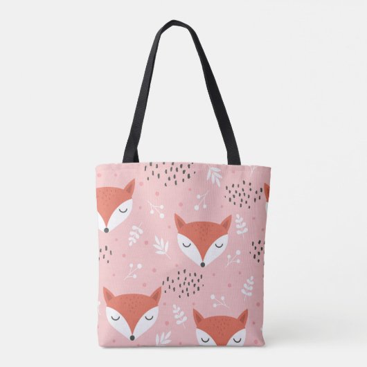 Tote Bag Amusement Fox : Motif de forêt mignon (Dos)