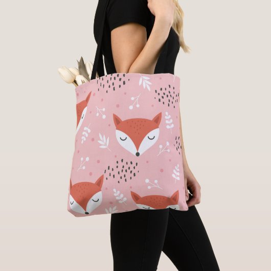 Tote Bag Amusement Fox : Motif de forêt mignon (De près)