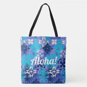 Tote Bag Anahola Bay Hawaiian Abstrait Floral Peri
