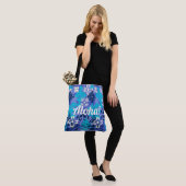 Tote Bag Anahola Bay Hawaiian Abstrait Floral Peri (Sur le modèle)