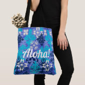 Tote Bag Anahola Bay Hawaiian Abstrait Floral Peri (De près)