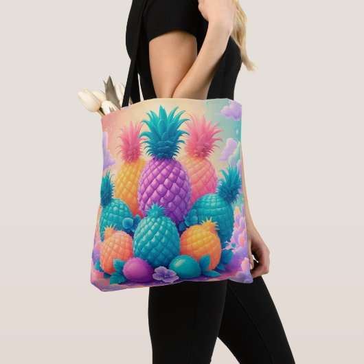 Tote Bag Ananas coloré (De près)