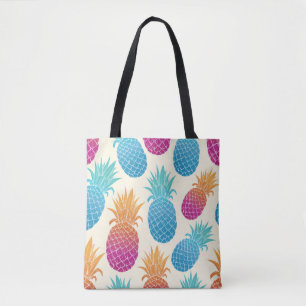 Tote Bag Ananas coloré Arrière - plan jaune clair