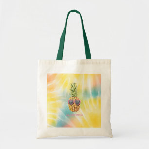 Tote Bag Ananas Cool, Tie-Dye Arc-en-Ciel Aquarelle