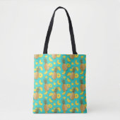 Tote Bag Ananas En Couleur Turquoise (Devant)