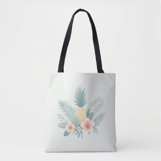 Tote Bag Ananas floral & Hawaiian (Devant)