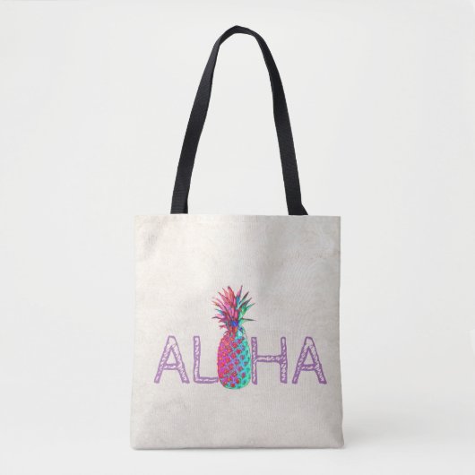 Tote Bag Ananas Hawaïen Adorable Aloha (Devant)