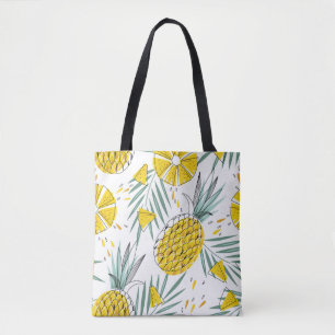 Tote Bag Ananas juteux : motif vintage brillant.
