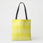 Tote Bag Ananas mignon jaune moderne ligne art (Devant)