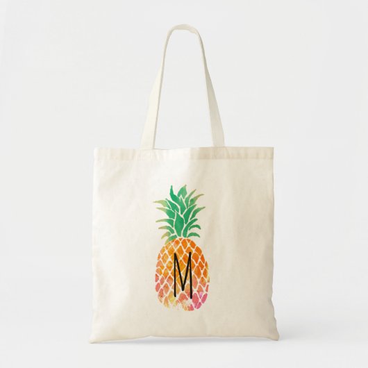 Tote Bag ananas monogramme tropical (Devant)