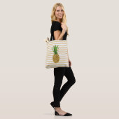 Tote Bag Ananas rayé Fourre-tout (Sur le modèle)
