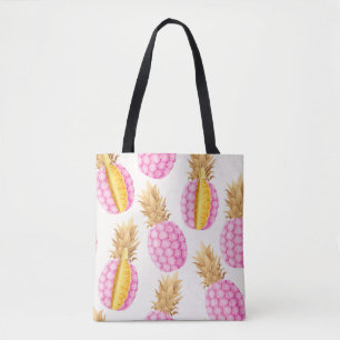 Tote Bag Ananas rose : Haut Détaillé Vintage