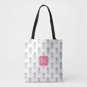 Tote Bag Ananas rose Monogramme (Devant)
