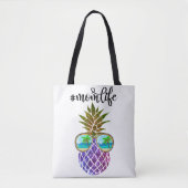 Tote Bag Ananas rose pourpre tropical (Devant)