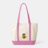 Tote Bag Ananas souriant Kawaii - Tropical (Dos)