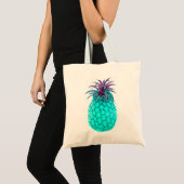 Tote Bag Ananas turquoise fruité Fourre-tout (Devant (produit))