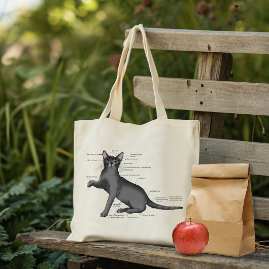 Tote Bag Anatomie du chat amusant