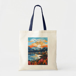 Tote Bag Anchorage Alaska Travel Art Vintage