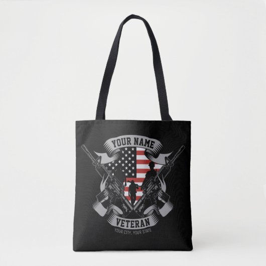 Tote Bag Ancien combattant américain personnalisé Fière Vet (Devant)