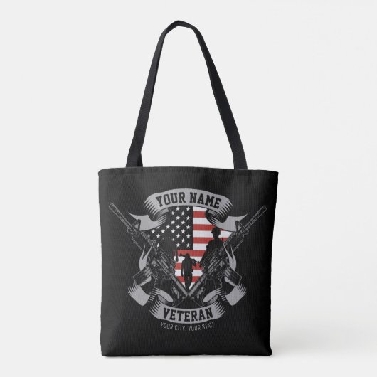 Tote Bag Ancien combattant américain personnalisé Fière Vet (Dos)