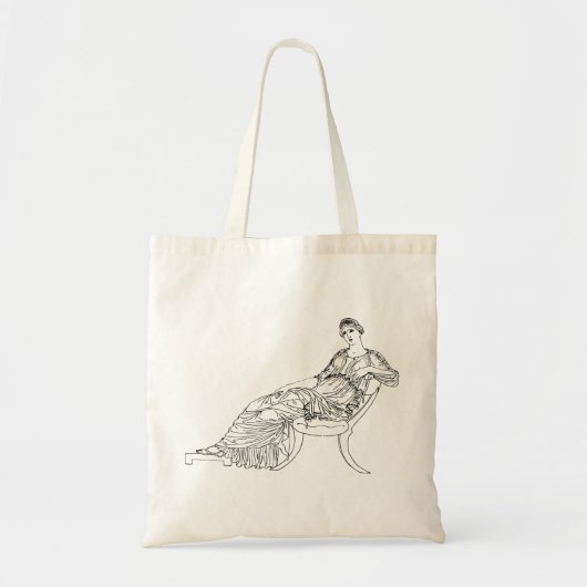 Tote Bag Ancienne Grecque Femme assise Ligne Art (Devant)