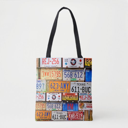 Tote Bag Anciennes plaques de licence (Devant)